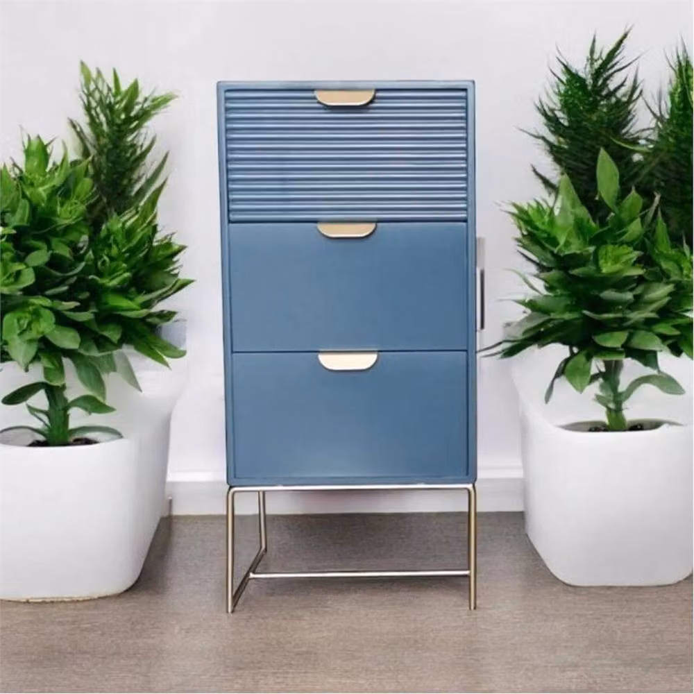 Havendro Blue Wooden 3 Drawer Bedside Table, Height: 64 cm – 2