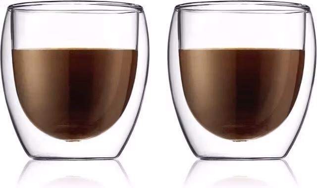 Bodum Pavina Transparent Glass Tumbler, 250 ml, 2 Pack – 1