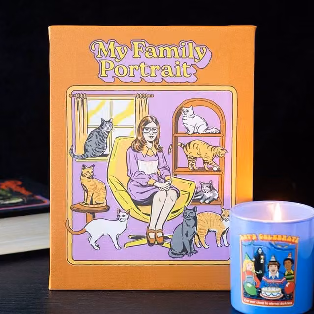 Uniqueful My Family Portrait Canvas Plaque by Steven Rhodes in Orange