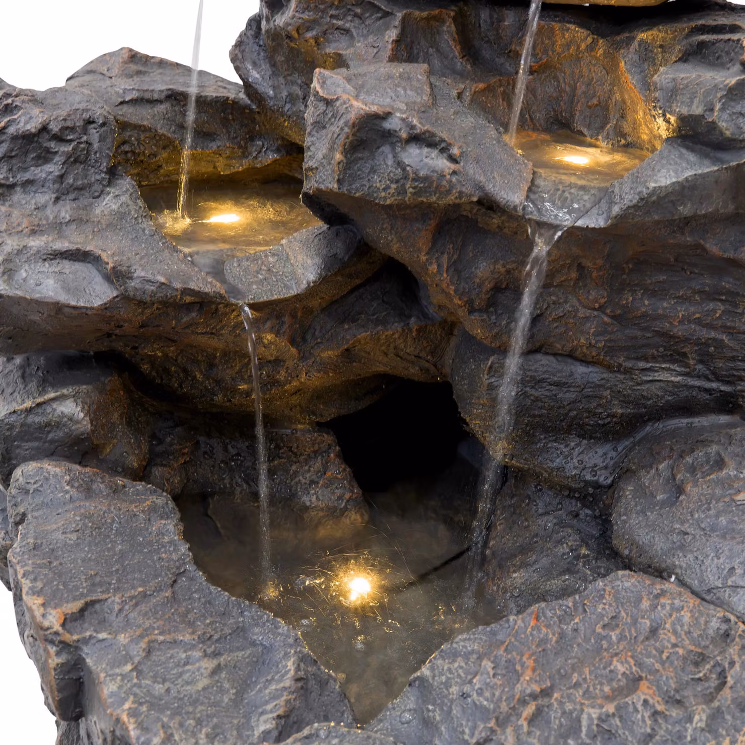 Monstershop Rustic Rapids Electric Water Feature in Grey, Polyresin Cascade, W/D/H: 65 x 58 x 70 cm – 6