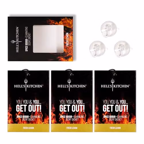 Hell's Kitchen Fresh Lemon Scented Sachets, 3 Per Pack, Black – 3