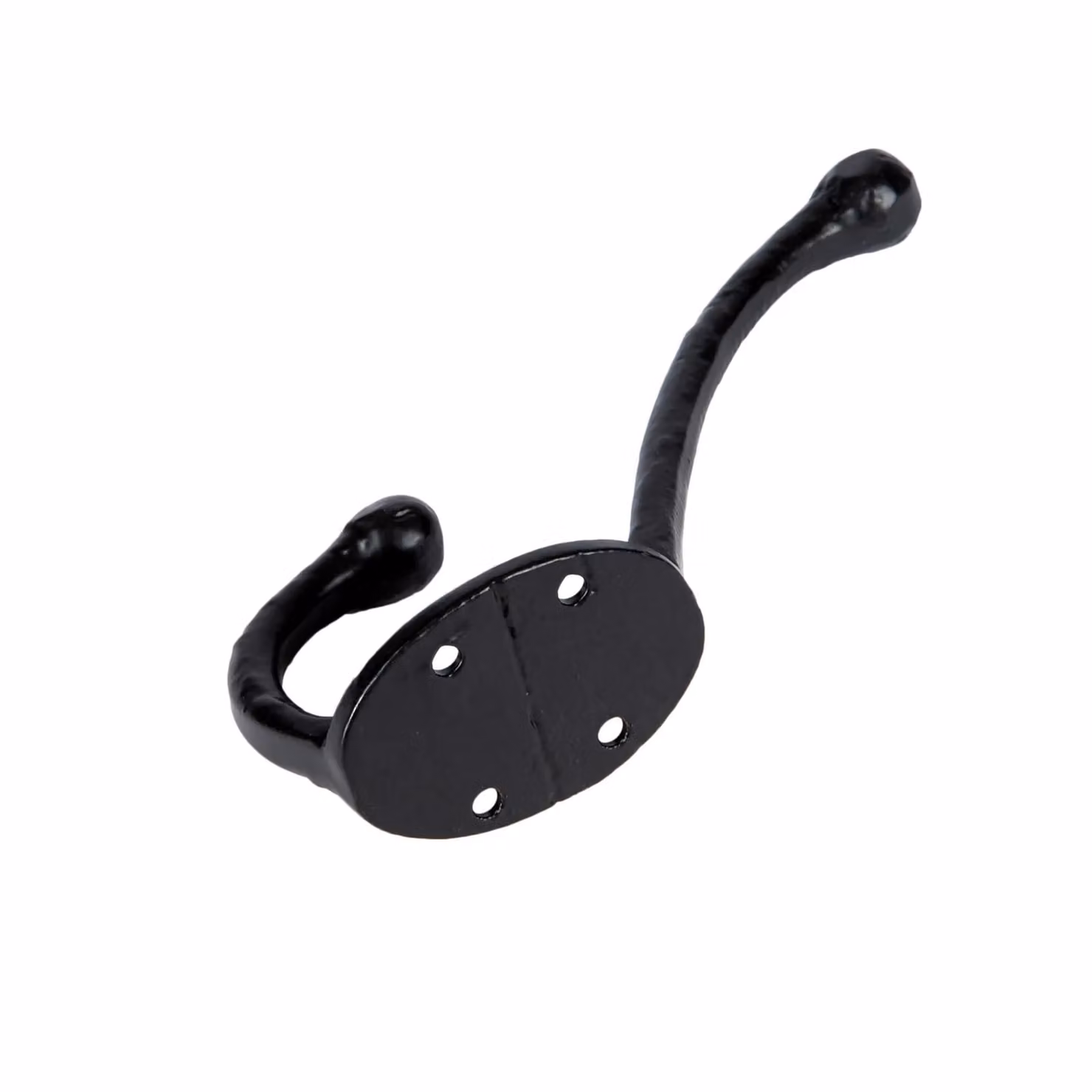 Hammer and Tongs Rounded Hat and Coat Hook in Matt Black, W: 35 mm, H: 125 mm – 2