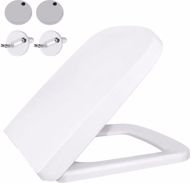 EONLION Square Soft Close Toilet Seat in White – 1