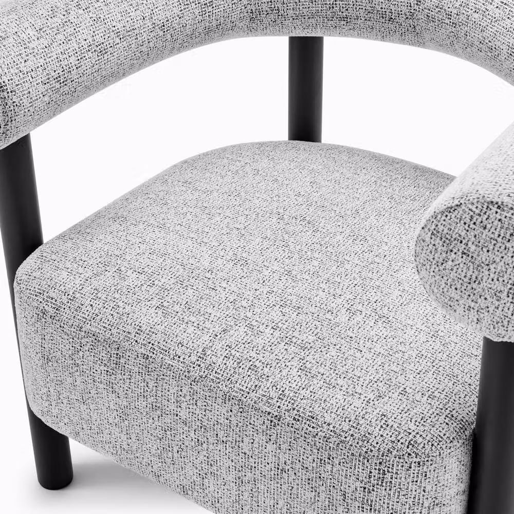 FurnitureboxUK Mirabel Mid-Century Fabric Accent Tub Chair in Grey and Black – 3