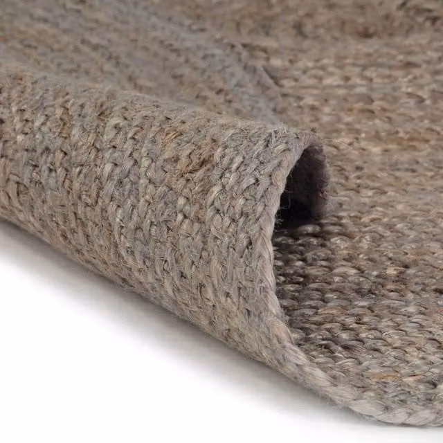 Berkfield Home Handmade Braided Jute Round Rug, Grey, Diameter: 100 cm – 1