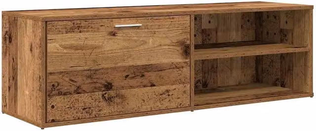 Berkfield Home Rustic Old Wood TV Cabinet in Brown, W/D/H: 120 x 34 x 37 cm