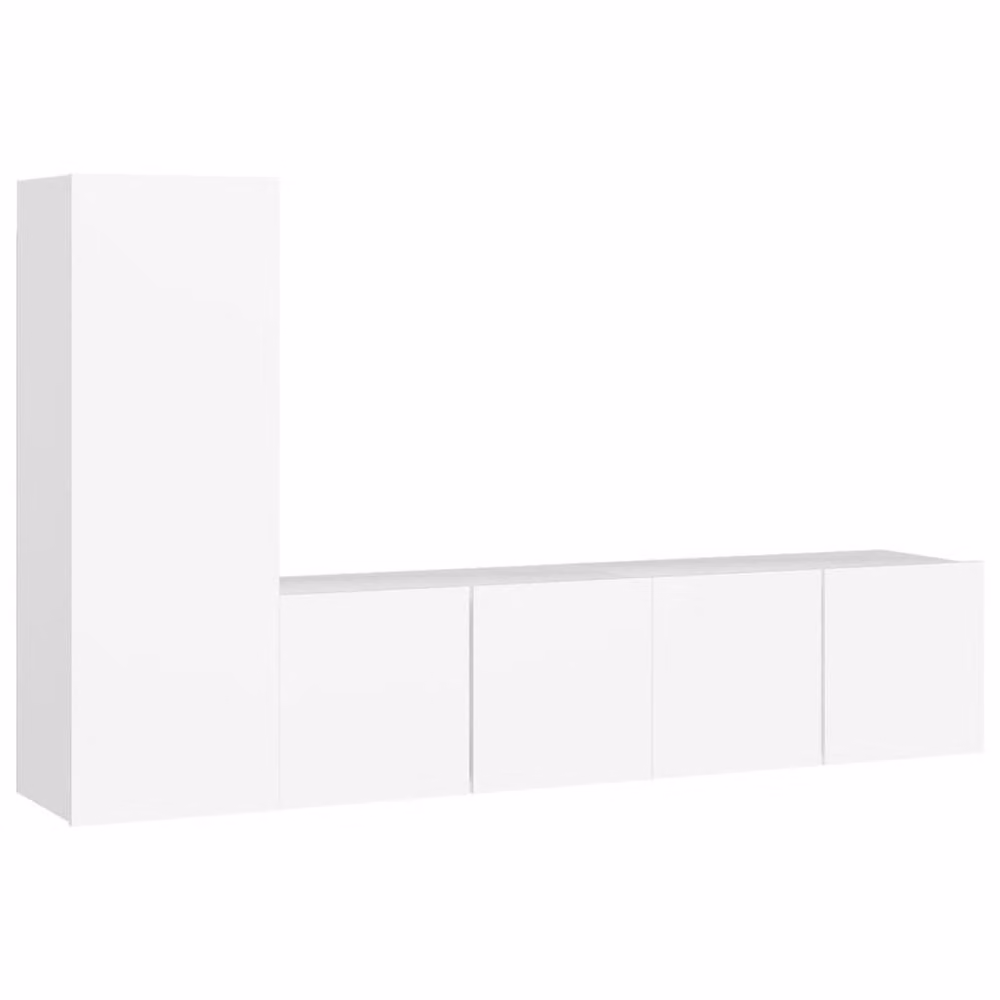 Berkfield Home Practical 3 Piece White MDF TV Cabinet Set W/D/H: 90 x 30 x 30.5 cm – 2