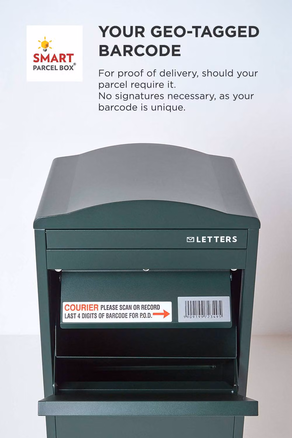 Homescapes Smart Parcel Box Large Curved Top Front Access Secure Delivery Box in Green – 6