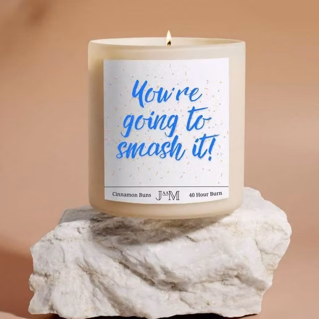 JAAM You're Going To Smash It Cinnamon Buns Scented Candle in White