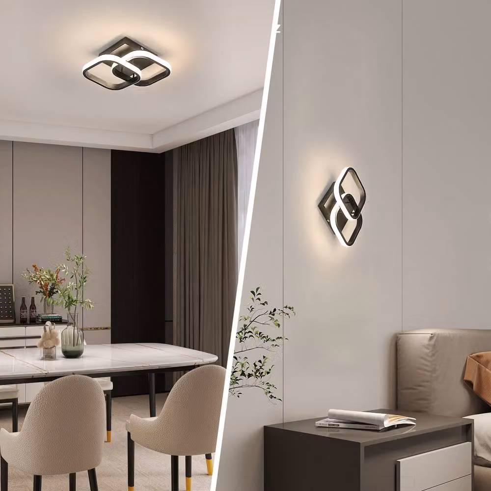 Pheashine 2-Pack Square LED Ceiling Lights, 22W, 4500K Neutral White, Black, W/D/H: 23 x 23 x 23 cm – 5