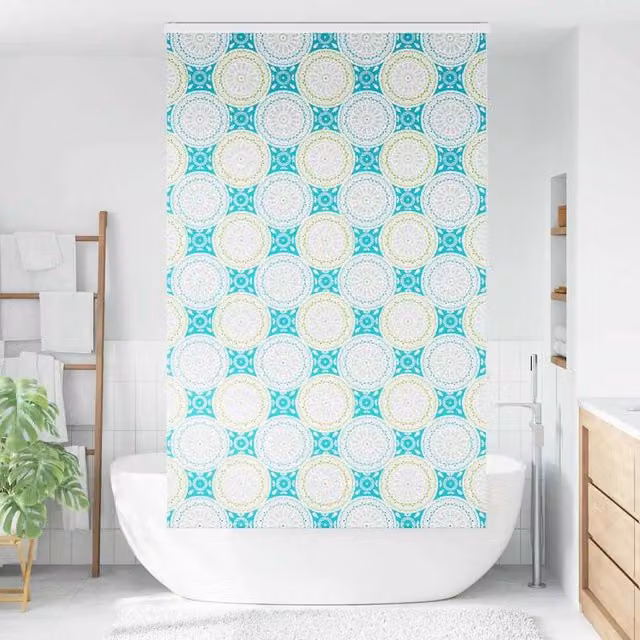 Berkfield Home Multicolour Graphic Opaque Shower Roller Blind with Cassette W: 130 cm, H: 240 cm