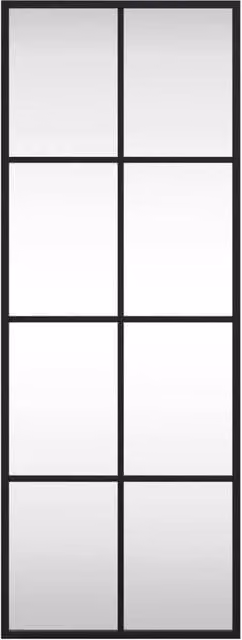 Berkfield Home Black Rectangular Wall Mirror with Metal Frame W: 30 cm, H: 80 cm