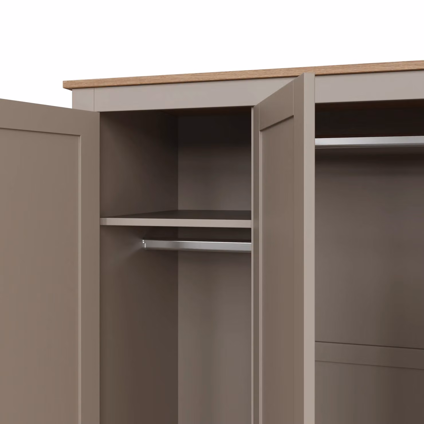 GFW Lancaster 3 Door 2 Drawer Wardrobe in Grey and Oak – 2