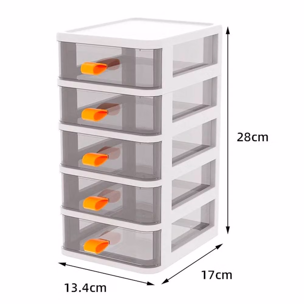 EONLION 5 Tier Small Desktop Storage Drawers in White – 2