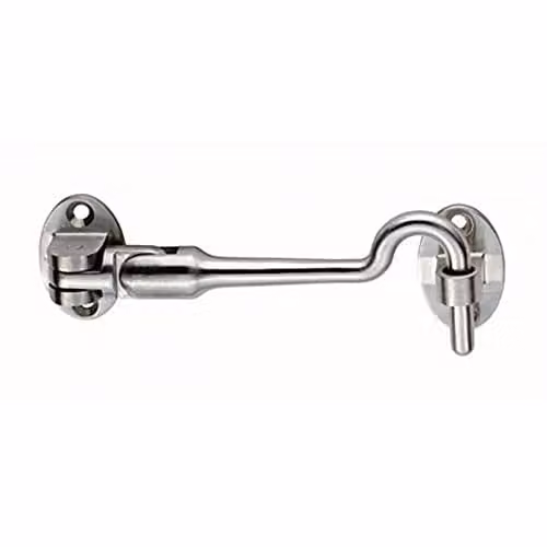 Loops Silent Pattern Cabin Hook and Eye in Brushed Satin Stainless Steel, 150mm Arm