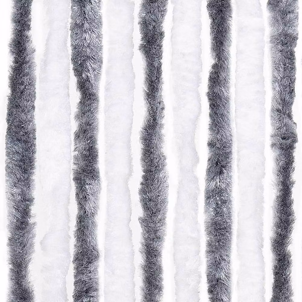 Berkfield Home Grey and White Chenille Insect Curtain, W: 56 cm, H: 200 cm – 4