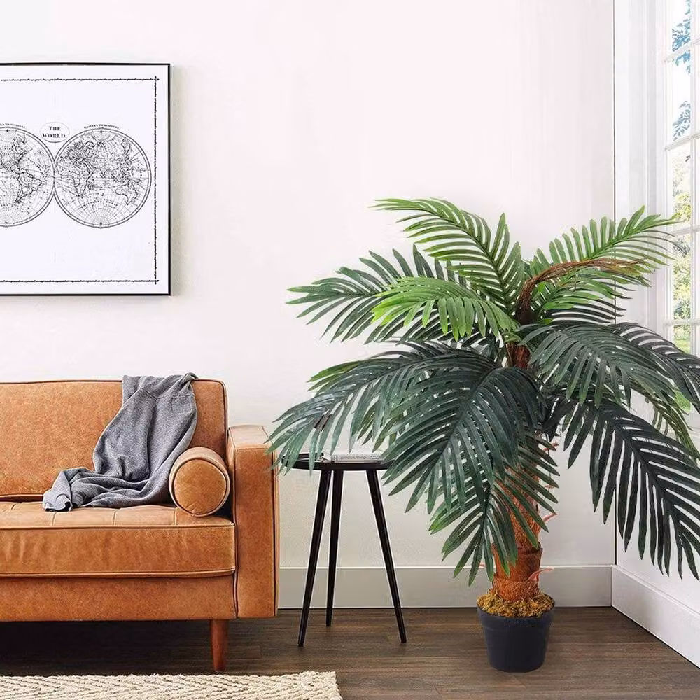 KORVIXA Large Green and Multicolour Faux Palm Tree, W/D/H: 100 x 100 x 100 cm – 2