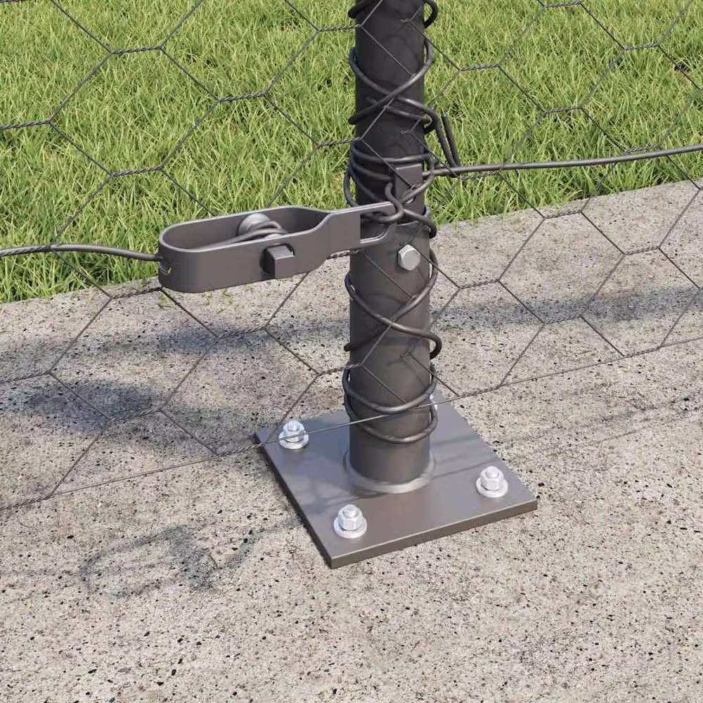 Berkfield Home Grey Powder-Coated Steel Hexagon Fence, 1 x 100 m – 2