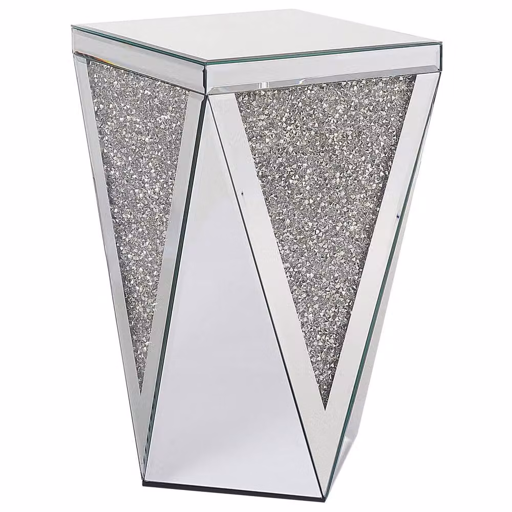 Wyld and Coco Silver Glass Mirrored Square Side Table W/D/H: 30 x 30 x 30 cm – 2