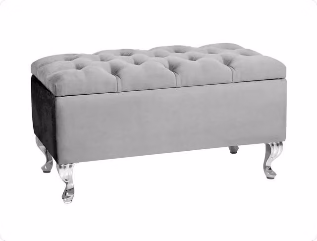 R&M Furnishers Chesterfield Ottoman Storage Bench, Teal Tufted Upholstered Velvet Footstool, Width: 180 cm