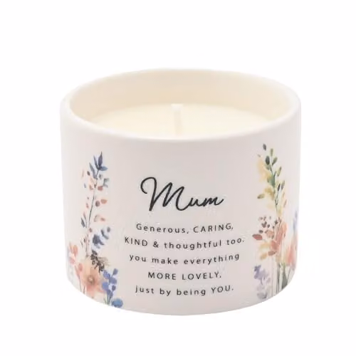 Widdop and Co The Cottage Garden Floral Ceramic Candle, Mum, Fruity Scent, 100g