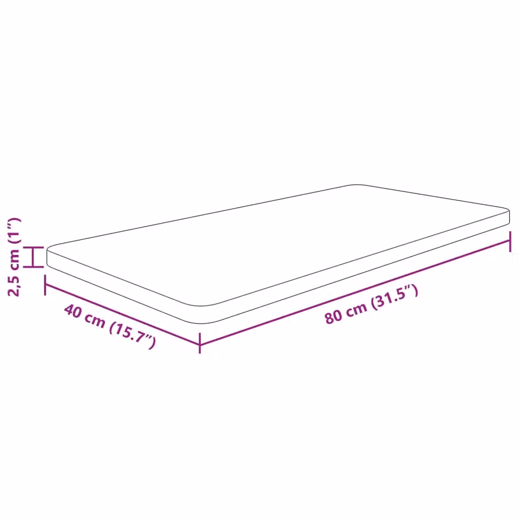 Berkfield Home Dark Brown Treated Solid Wood Bathroom Countertop, W: 80 cm, D: 40 cm, H: 2.5 cm – 4