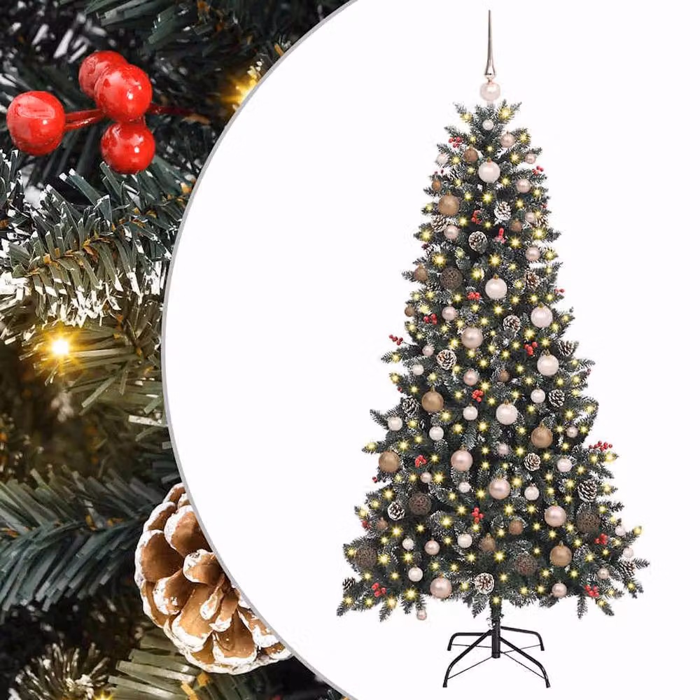 Berkfield Home Artificial Christmas Tree in Green with Stand, W/D/H: 114 x 114 x 210 cm – 2