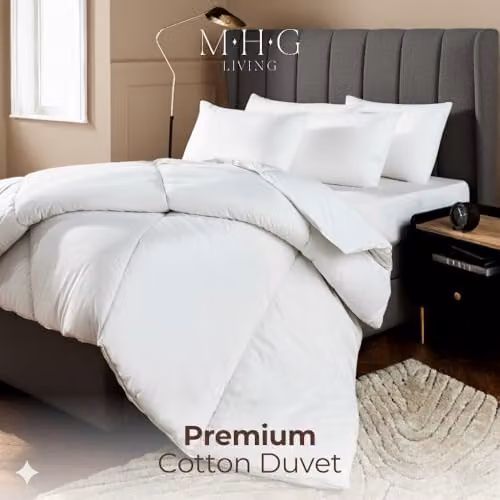 MHG Living 7.5 Tog King Size All Season Duvet, White 100% Cotton Hollowfibre Quilt, W: 230 cm x L: 220 cm – 3