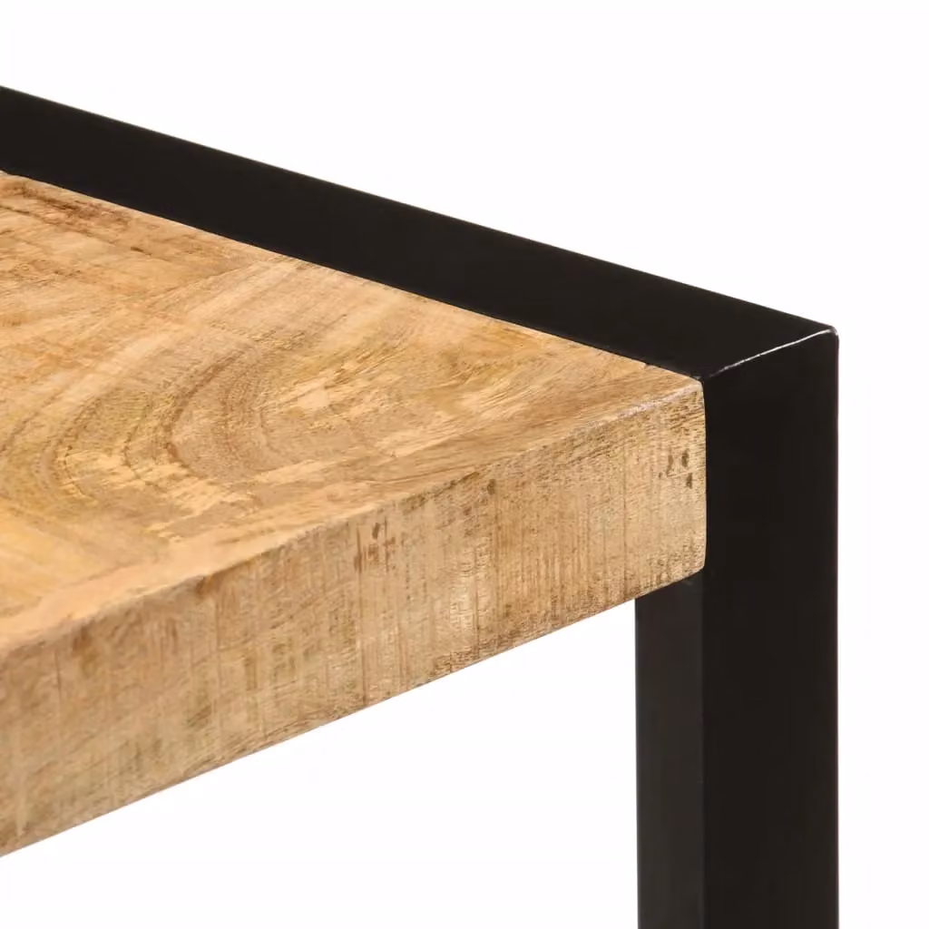 Berkfield Home Rectangular Mango Wood Dining Table in Brown, W/D/H: 120 x 55 x 76 cm – 4
