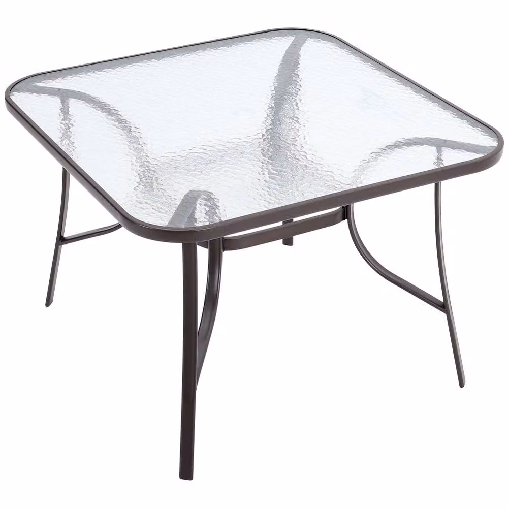 Living and Home Modern Brown Tempered Glass Garden Dining Table – 2