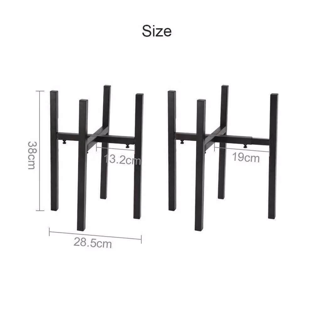 Kelvenix Matt Black Metal Extendable Plant Pot Stand and Mid-Century Flower Display Shelf – 2