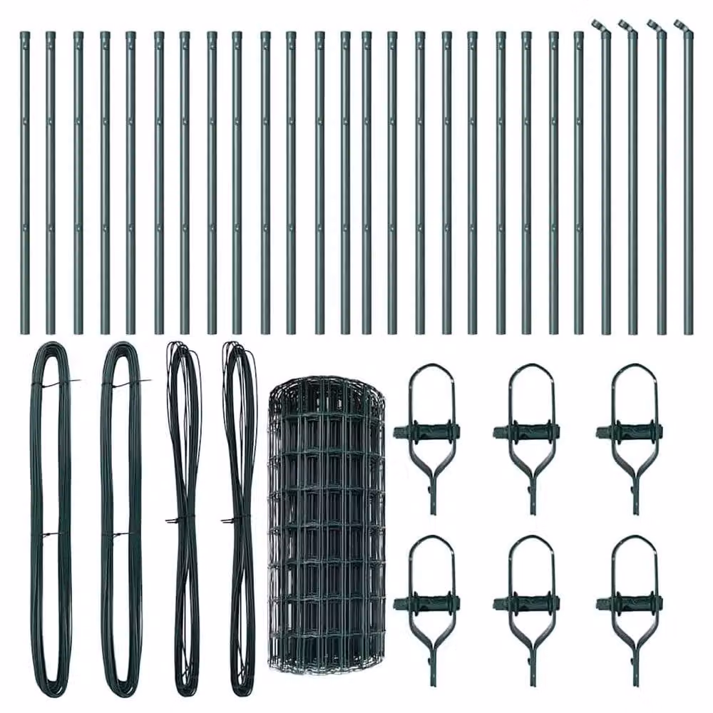 Berkfield Home Green Euro Fence with 13 Posts, Galvanised Steel, 0.6 x 50 m – 4