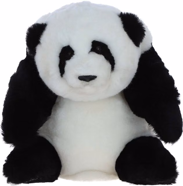 Fenland England Luxurious Organic Sheepskin Fluffy Panda in Black and White