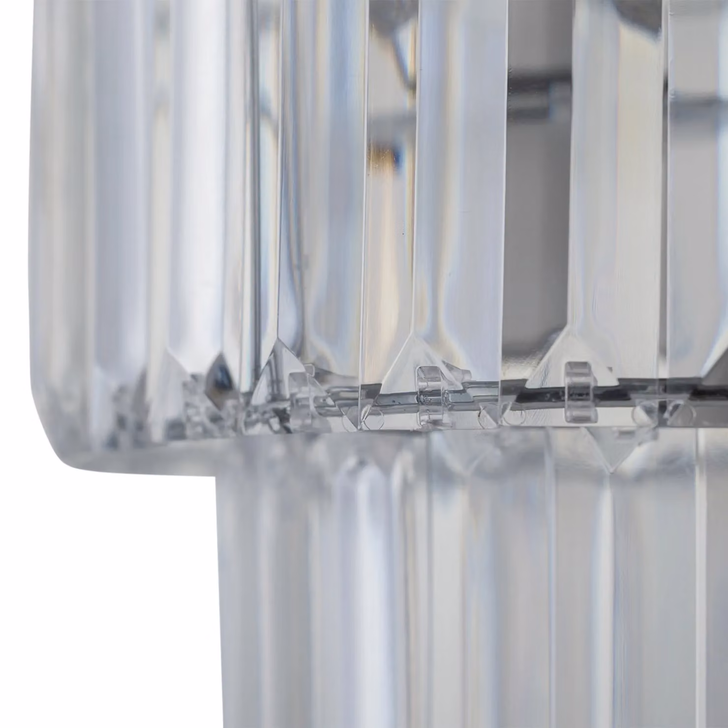 First Choice Lighting Clint Set of 2 Transparent Clear Acrylic Two Tier Easy Fit Pendant Shades – 2