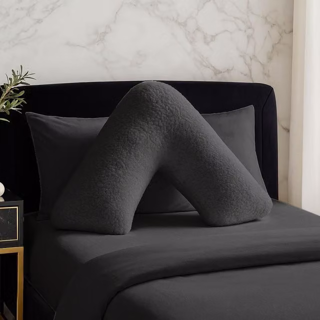 Snug City Grey Teddy Fleece V Shaped Pillowcase