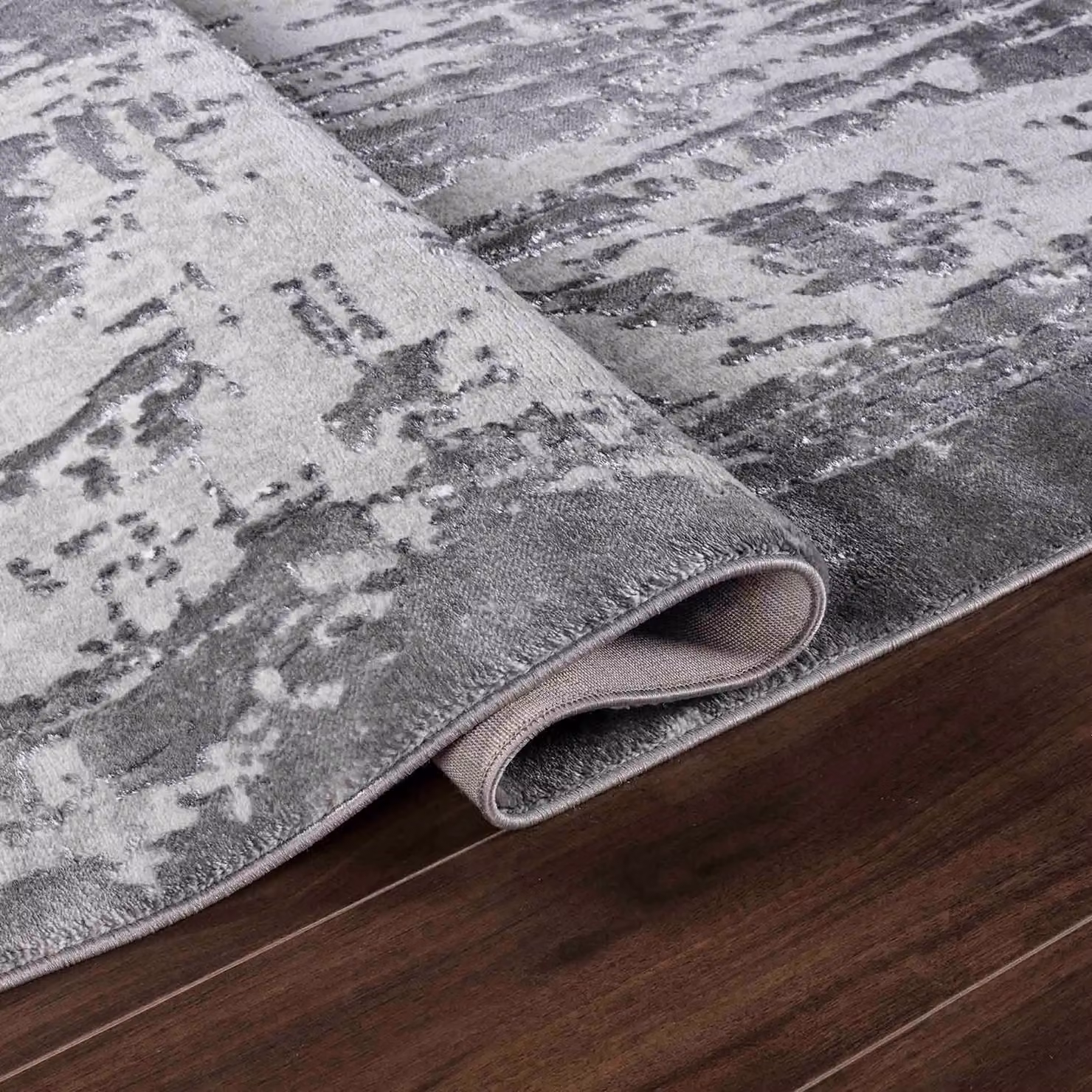 Serdim Rugs Serenity Modern Abstract Grey Area Rug, W: 60 cm, L: 220 cm – 3