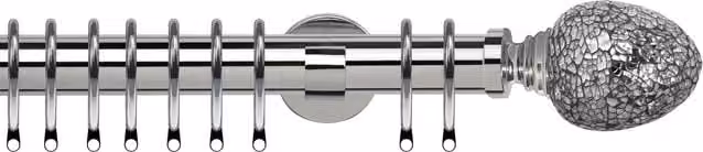 Terrys Alexia Mirror 35mm IDC Metal Curtain Pole in Silver or Black