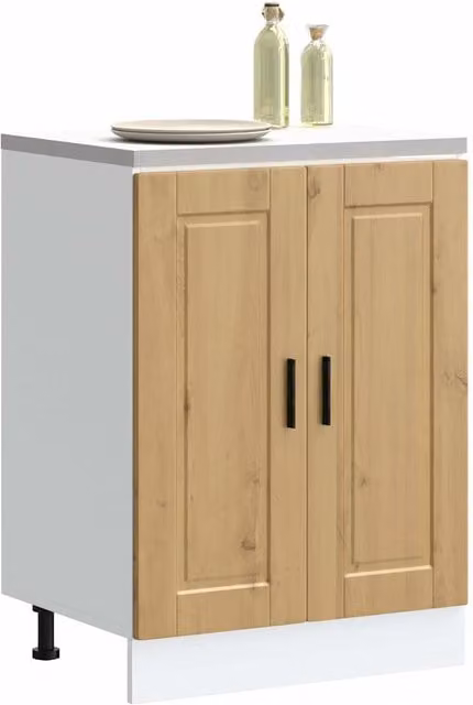 Berkfield Home Porto Artisan Oak Kitchen Base Cabinet in Brown