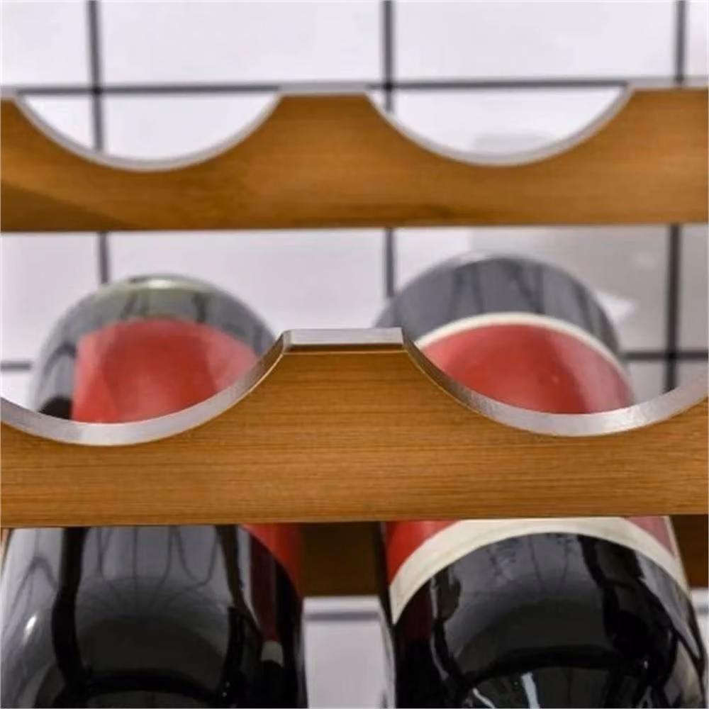 PAWNORA 4 Tier Bamboo Wooden Wine Rack in Brown, Holds 16 Bottles, W/D/H: 38.0 x 43.0 x 16.0 cm – 4