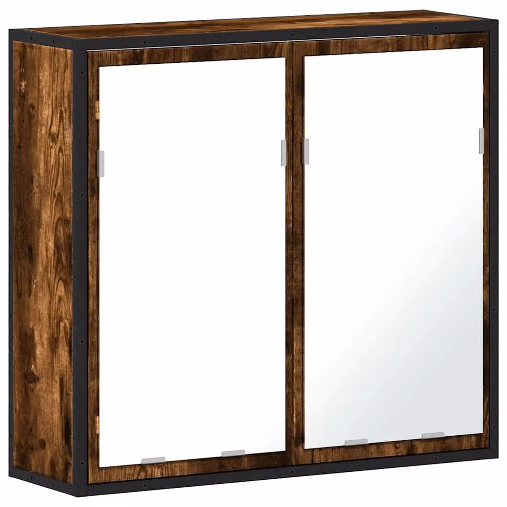 Berkfield Home Smoked Oak Bathroom Mirror Cabinet, Brown, W/D/H: 65 x 20 x 60 cm – 2