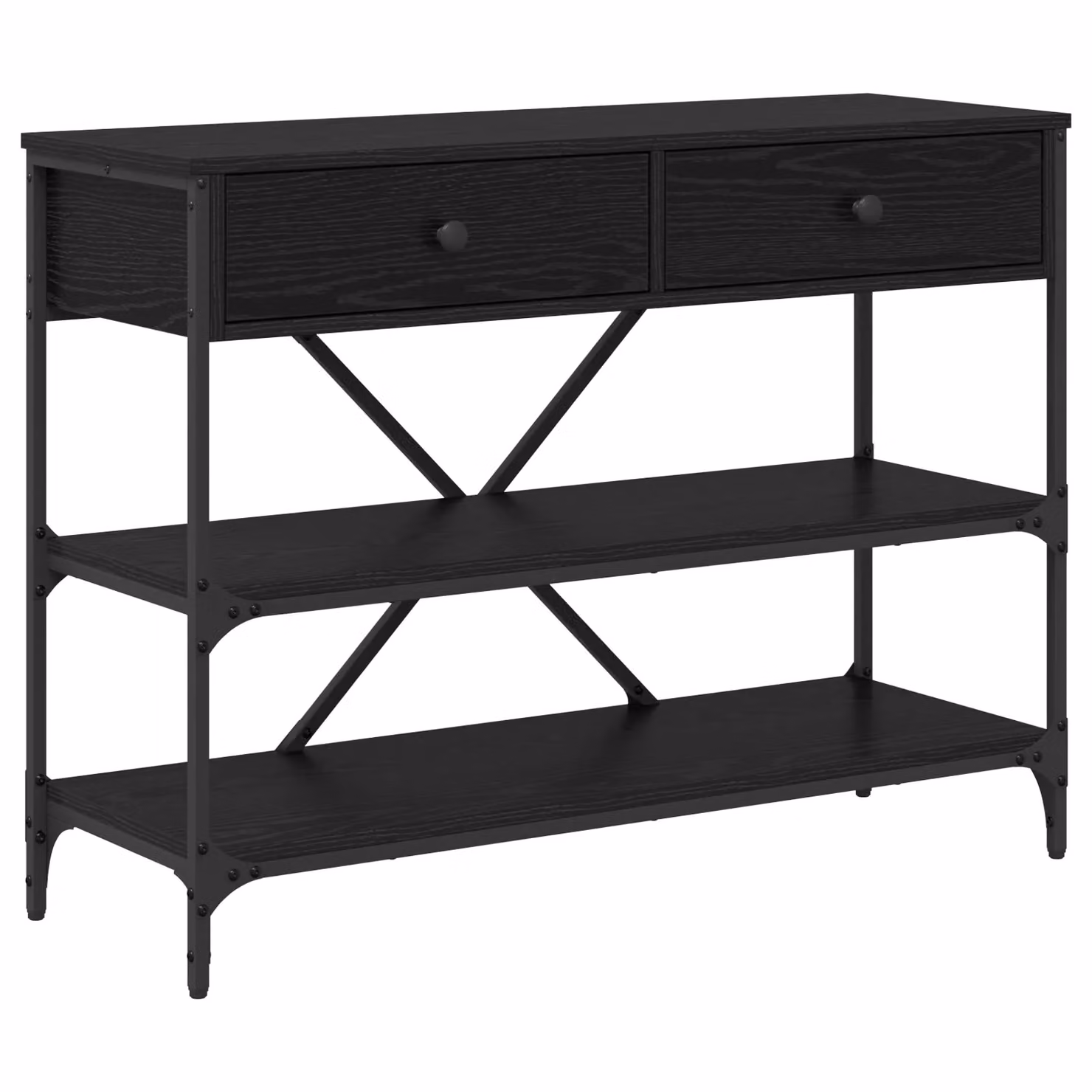 Berkfield Home Black Oak Console Table, W/D/H: 100 x 34.5 x 75 cm – 2