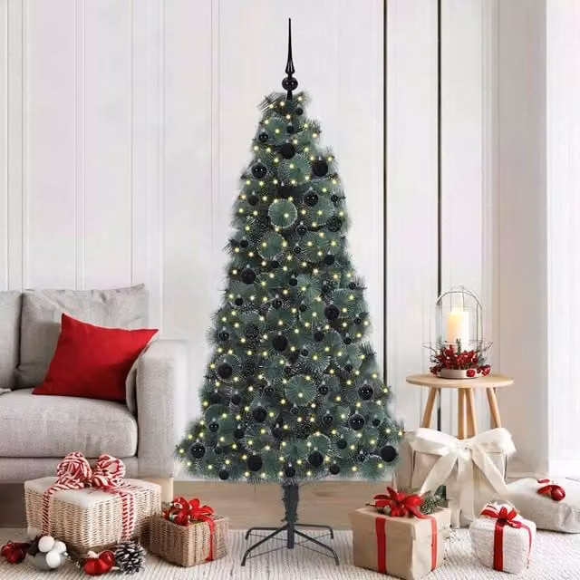 Berkfield Home Pre-lit Artificial Christmas Tree with Ball Set, Green, Height: 180 cm – 1