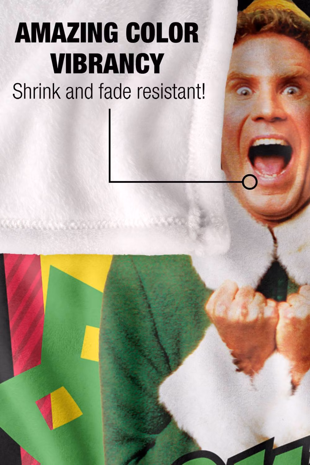 Warner Bros. Elf Santa's Coming I Know Him Super Soft Silky Touch Christmas Throw Blanket, Multicolour, Extra Large – 5