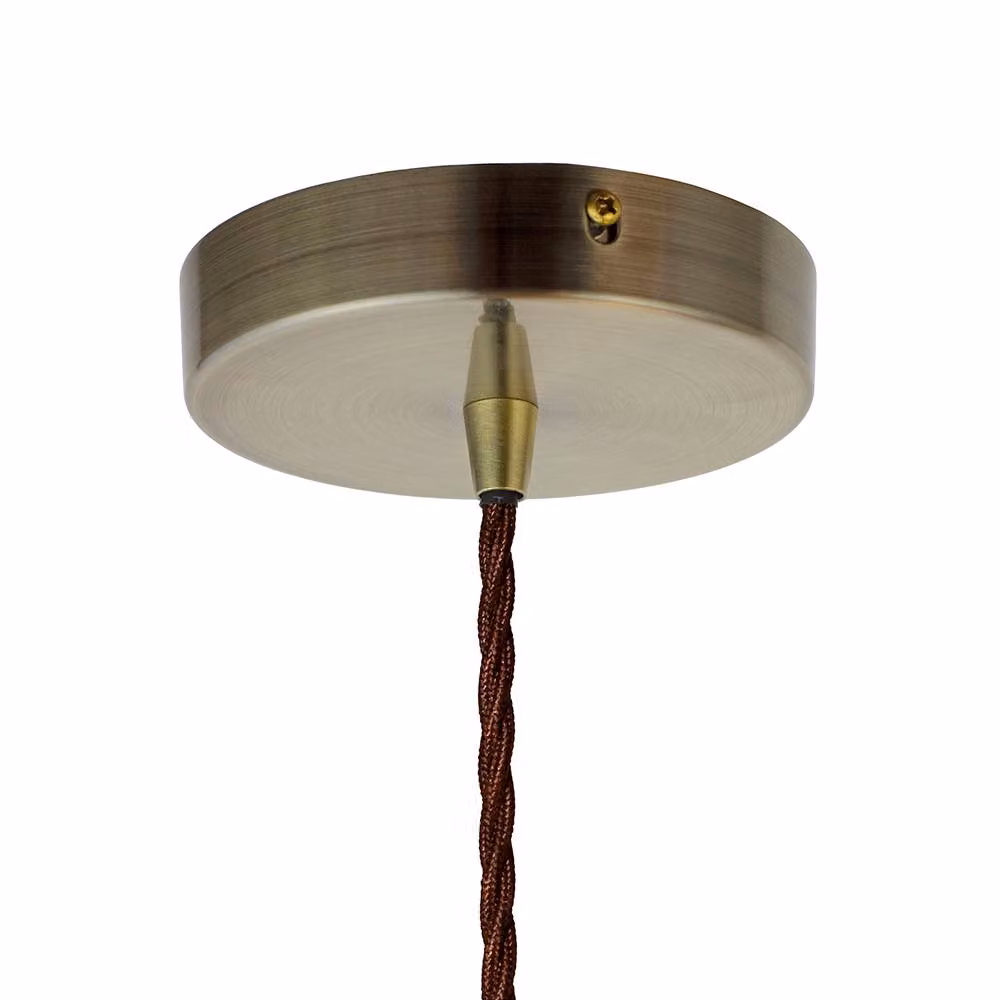 SE Home Worcester Pendant Light in Slate Grey with Antique Brass and Brown Twisted Details – 2
