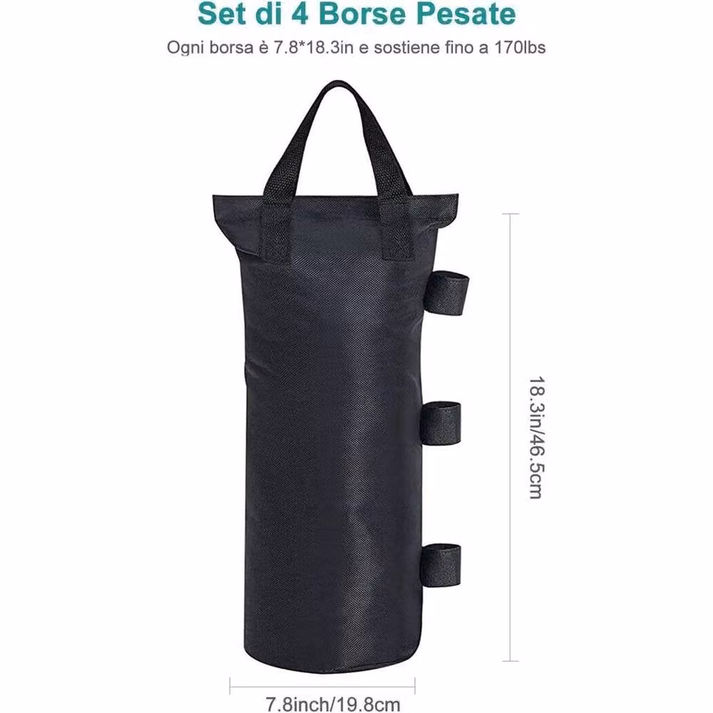 Kelvenix 4-Piece Black PVC Gazebo and Parasol Sandbag Weights – 2