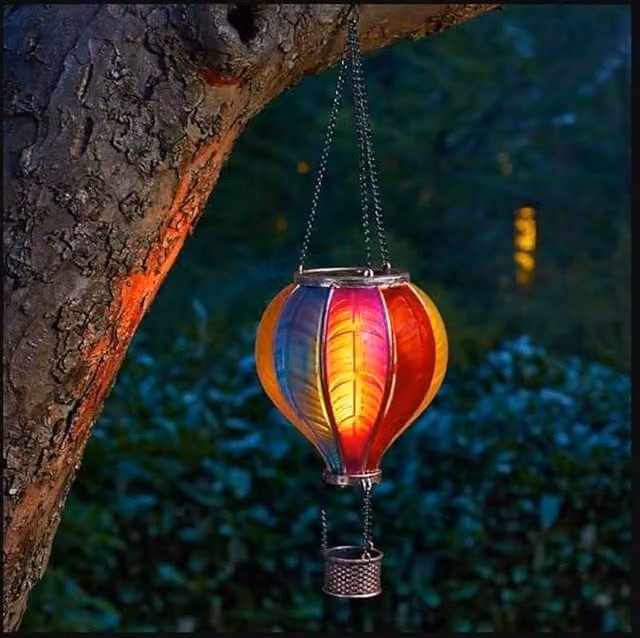 Marco Paul Multicolour Resin Hot Air Balloon Solar Hanging Garden Light with Dusk Sensor – 1