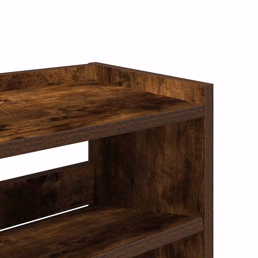Berkfield Home Smoked Oak Shoe Rack in Brown, W/D/H: 80 x 25 x 62 cm – 6