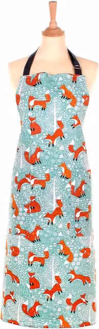 Ulster Weavers Foraging Fox Cotton Apron in Blue and Orange