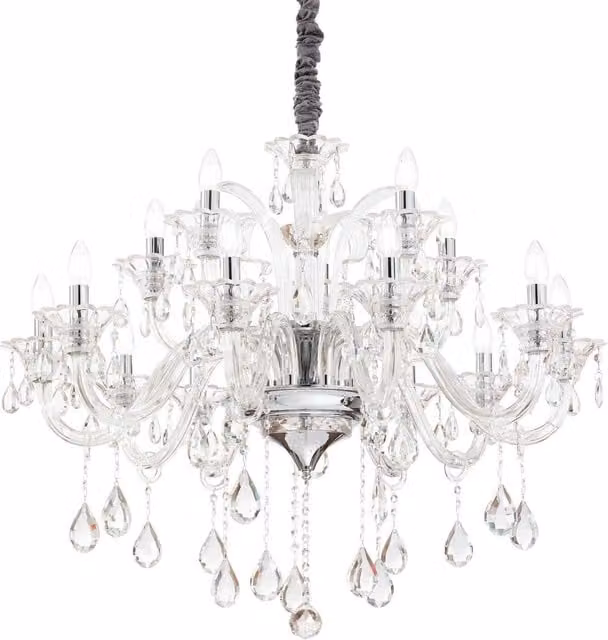 Netlighting Colossal 15 Light Chandelier with Transparent Glass and Chrome Finish, E14