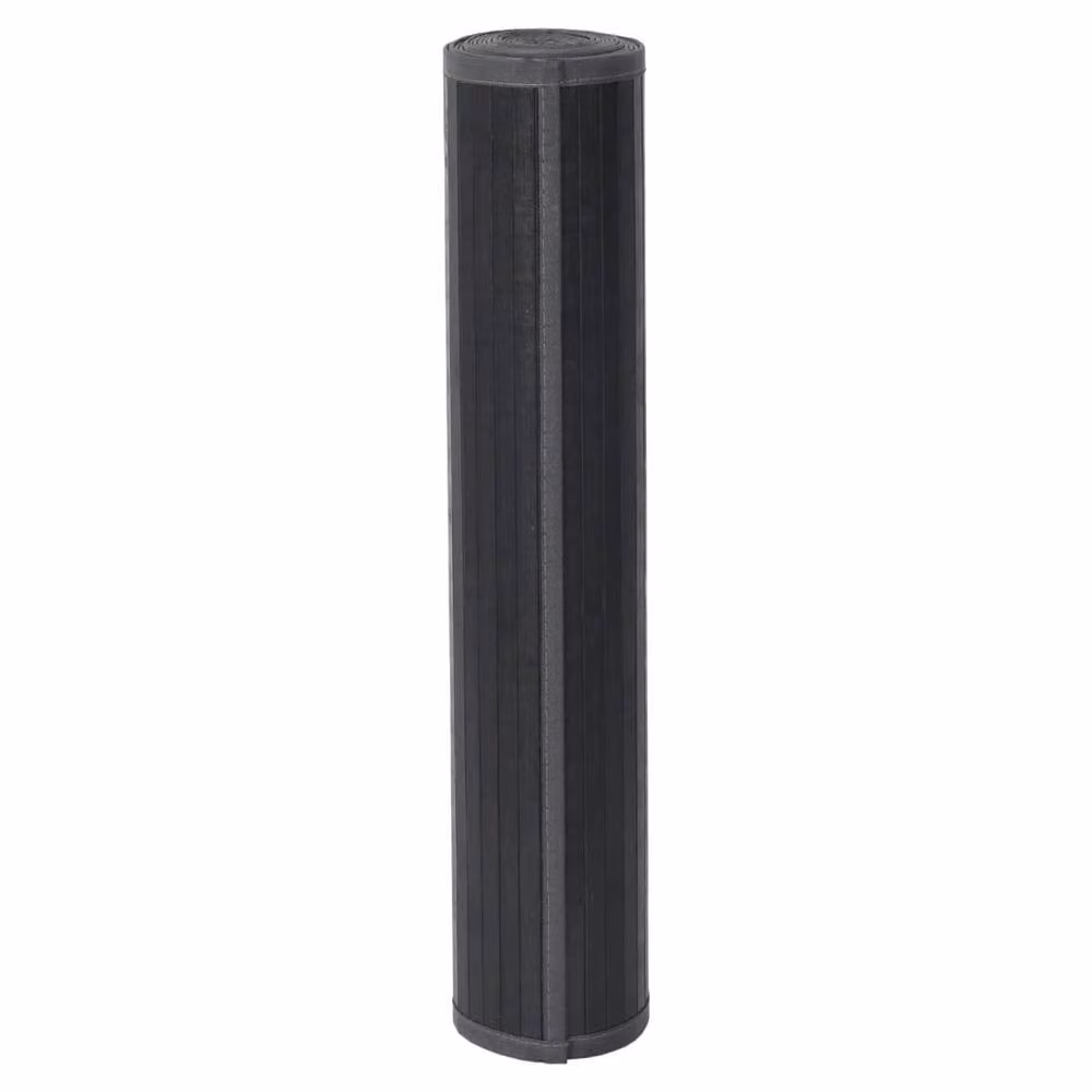 Berkfield Home Rectangular Bamboo Rug in Dark Grey, W: 100 cm, D: 200 cm – 3